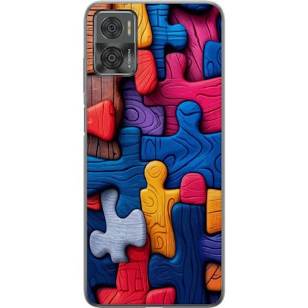 Kompatibelt Mobildeksel til Motorola Motorola Moto E22i Lekefull illustrasjon med Stitch blant rosa epler i en myk pastell design som kombinerer søth