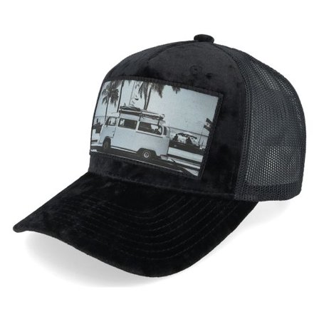 Calza Pennello - Svart trucker Keps - Surf Van Velvet Black A-frame Trucker @ Hatstore