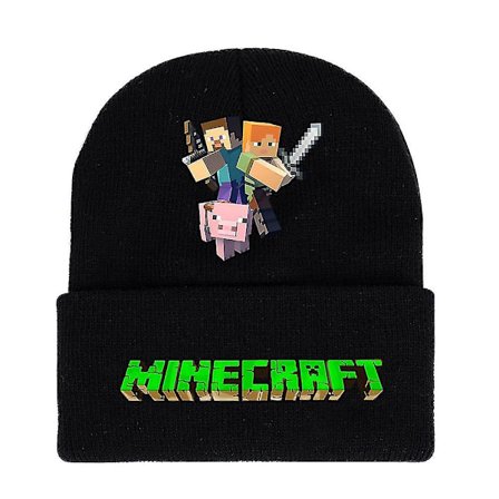 Minecraft Game Trykt Lue Strikket Lue Barn Gutter Jenter Klassisk Vinter Varme Skilue Gaver [db] A