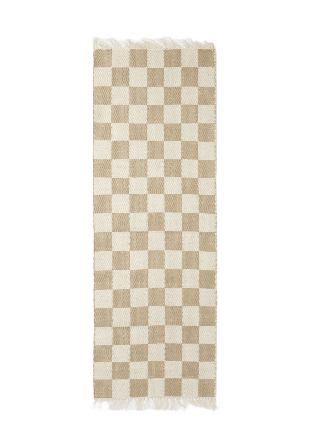 Åhléns Home Matta i jute CHECK 70x200 cm Mattor Vit ONESIZE