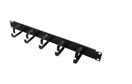 LogiLink LOGILINK-19'' Cable Management Bar 1U with 5 fixed metal brackets, black