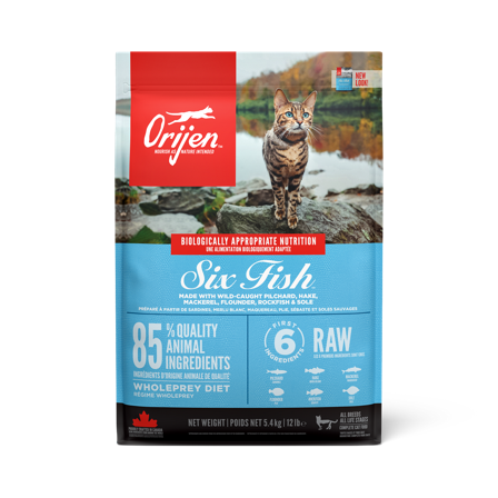 Orijen - Cat Six Fish Grain Free - tørrfôr til katter 5,4 kg - Katt - Kattefôr & kattemat - Tørrfôr for katt - ZOO.no