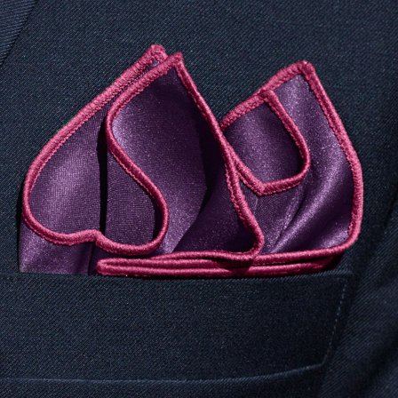 Pañuelo de bolsillo básico morado berenjena para hombres - Pañuelos de bolsillo de color liso
