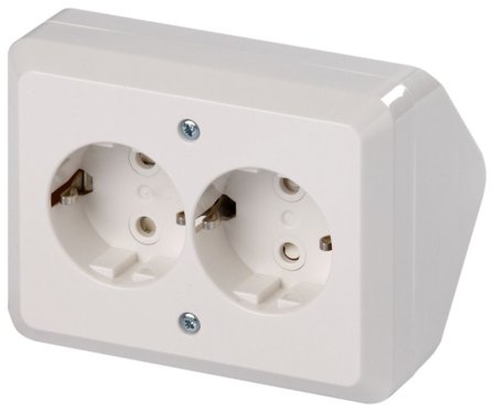 ABB 402EA.E Hörnbox med 2-vägs vägguttag, Strömbrytare & vägguttag