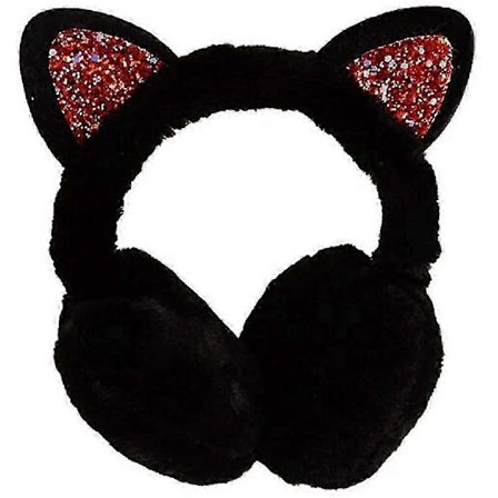 Flickor Öronmuffar Paljetter Söta Katt Öronmuffar I Färgglad Plysch Varm Design (D)