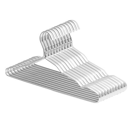 10 kpl Vaateteline Alumiiniseos Vaateteline Liukumaton Metalli Kuivausteline Teliineillä