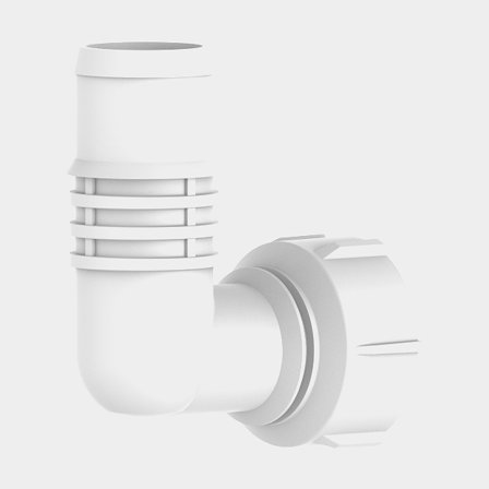 Slangstuds vinklet 90° Attwood, 19 mm (3/4′′) slange / 25 mm (1′′) slange, til lænsepumper Tsnuami MK2 T500 & T800