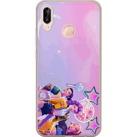 Kompatibelt Mobildeksel til Huawei P20 lite Futuristiske popidoler i neonfarger med discoelementer, stjerner og pastellfarget romhimmel.