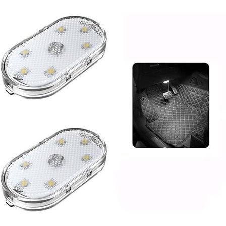 Auton tavaratilan valo 2 kpl valkoinen kosketusherkkä magneettinen kannettava sisävalaistus yhteensopiva auto kuorma-auto vaatekaappi asuntovaunu