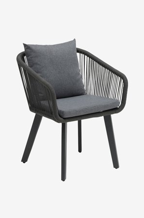 Hillerstorp - Ruokapöydän tuoli Hunneslätt 2/pakk. - Harmaa - Nojatuolit ulkokäyttöön - - Homeroom