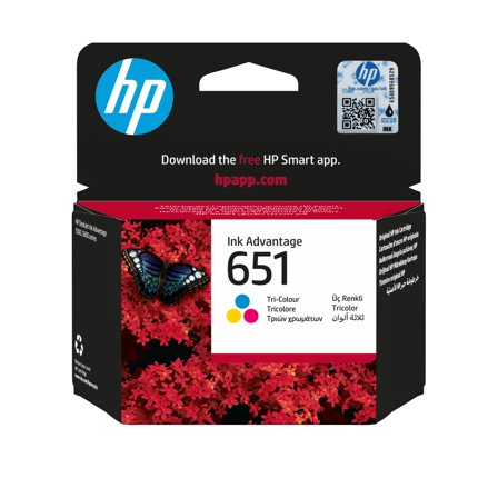 HP 651 - farge (cyan, magenta, gul) - original - Ink Advantage - blekkpatron