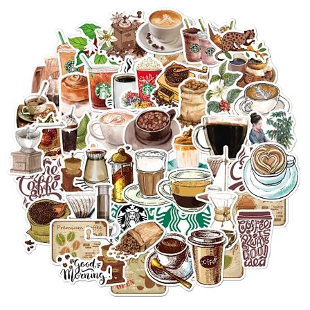 Vintage Kaffe Vatten Kopp Dekaler 50 Ark