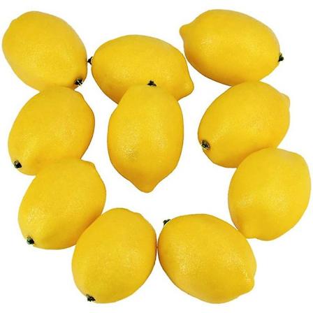 20 stk kunstige sitroner falske sitroner faux sitroner frukt i gult 3 tommer lang x 2 tommer bred