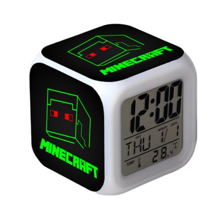 Wekity Anime Alarmklokke One Piece LED firkantet klokke Digital alarmklokke med tid, temperatur, alarm, dato