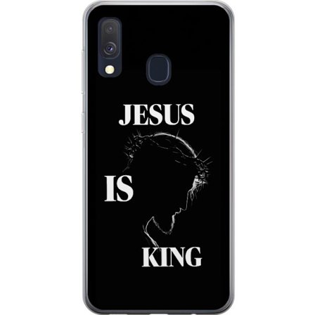 Yhteensopiva Puhelinkuori Samsung Galaxy A40 Värikkäitä kawaii-hahmoja pinottuna pystysuunnassa violetilla taustalla, pehmeillä muodoilla ja leikkisäl