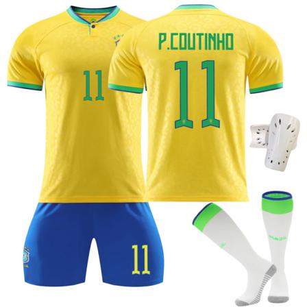 Qatar Fotbolls-vm 2022 Brasilien Fotbollssats - Gulgrön 26