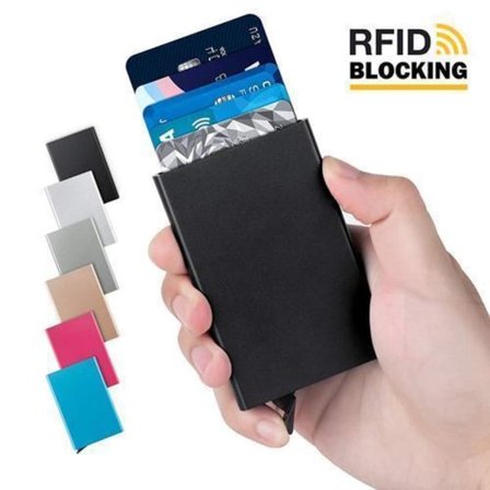 Pop-up-korttikotelo RFID-signaalin estolla, ruusukulta pink