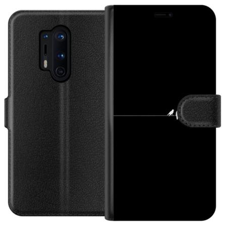 OnePlus 8 Pro Lommeboketui Minimalistiske fugler svart