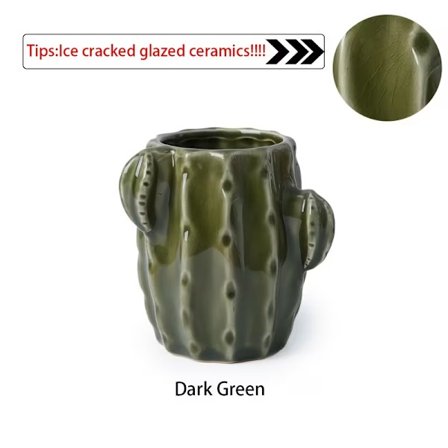 Moderne keramisk kaktus tandbørsteholder/penholder, fås i flere farver, velegnet til badeværelse og boligindretning.