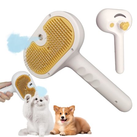 3-i-1 Katt Ångborste - Spray med Vattentank & Självrengörande för Lång-/Korthåriga Katter & Hundar