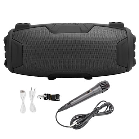 Bluetooth-högtalare subwoofer stereoljud utomhushögtalare USB med mikrofon svart