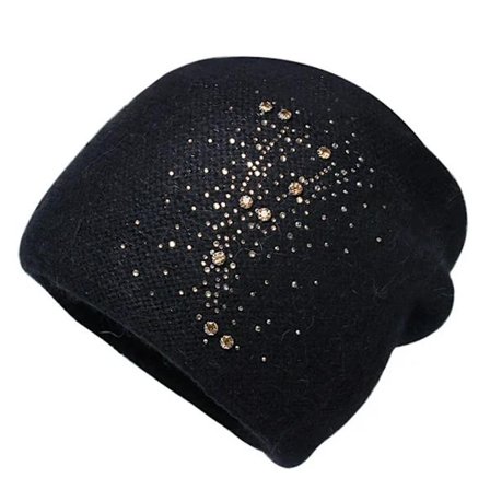 Damehat Koldt vejr Krystalhat Termisk hue Sort Sort