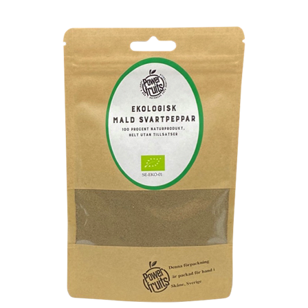 Powerfruits Økologisk Malt Svartpepper 50 g
