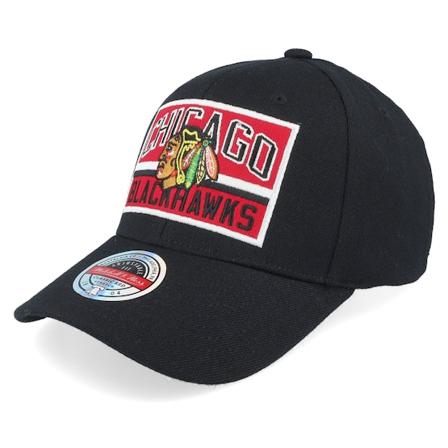 Mitchell & Ness - NHL Schwarz adjustable Cap - Chicago Blackhawks Horizon Patch Classic Red Black Adjustable @ Hatstore