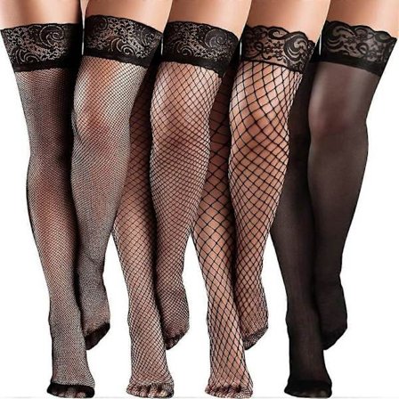 Højkvalitets helt nye 4 par fiskenetstrømper til kvinder silikone