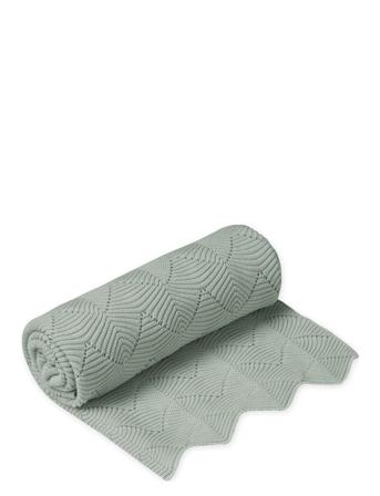 Scallop Knit Throw Home Sleep Time Blankets & Quilts Grønn Cam Cam Copenhagen
