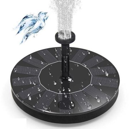 Vannfontene solcelledrevet 16 cm Sort vY