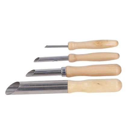 4-tommers hullsagkutter, massivt trehåndtak, rundt blad, skulpturmodellverktøysett i rustfritt stål