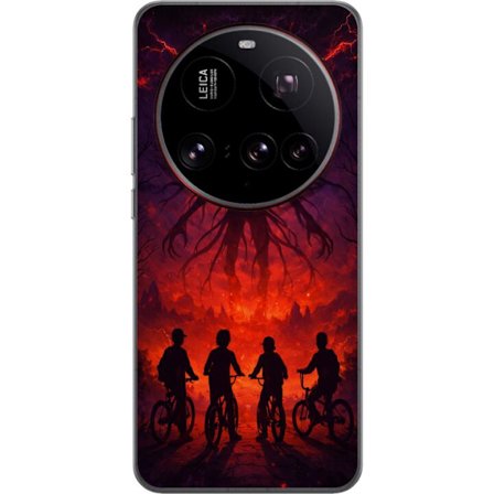Kompatibelt Mobildeksel til Xiaomi Xiaomi 15 Ultra Mørk fantasibilde inspirert av Stranger Things med overnaturlig skapning, lyn og syklende barn i e
