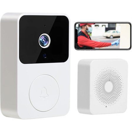 Video Ringeklokke Bevegelsesdeteksjon Hvit Litiumbatteri og 1080p Auto Capture Skyavspilling