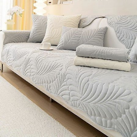 Ensfarvet brodert sofatrekk mote fire sesonger universelt seksjonssofa håndkle sklisikre sofatrekk for stue