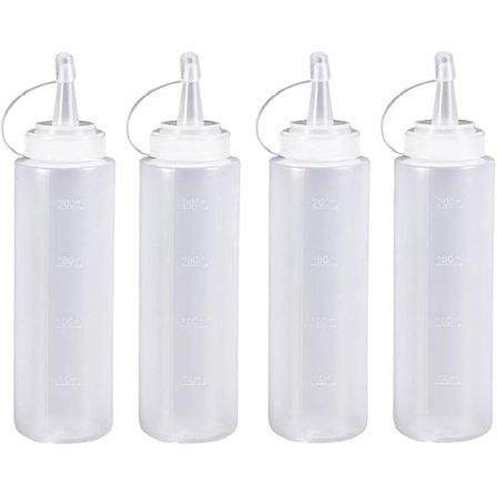 Squeeze-flaskor för kryddor med lock, 200 ml