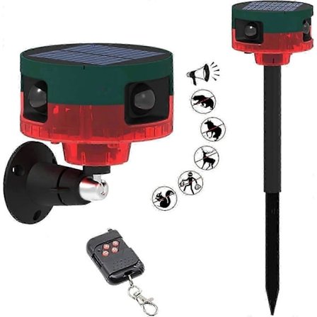 Skällande Hund Alarm, 129dB Skällande Hund Rörelsesensor, Utomhus Rörelselarm med Trådlös Fjärrkontroll, 13 Olika Ljud Högljudd 