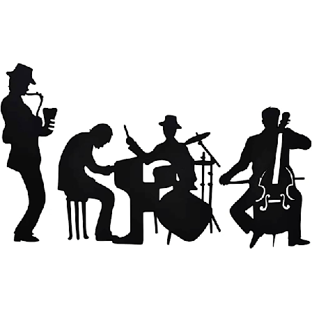 Musik Metal Silhouette Musik Metal Vægdekoration Saxofon Væghængende Cello Vægkunst Jazz Tromme Vægdekoration til Stue Soveværelse Kontor Ophæng