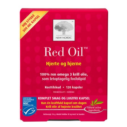 New Nordic Red Oil omega 3 - Krill Olie 120 kaps., Helse & Madvarer, Hjerte & Kredsløb, Hjertet