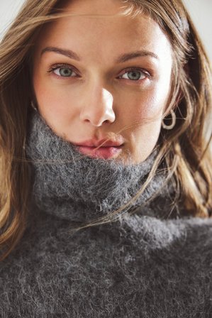 Premium Selection Strickpullover aus Alpakamischung mit Rollkragen - Premiumqualität - Grau - XL (EU 46)