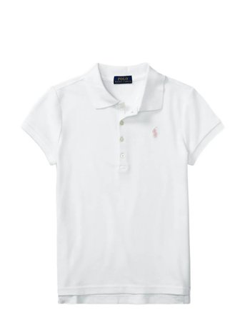Ralph Lauren Kids Stretch Mesh Polo Shirt - White - 129-130
