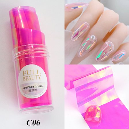Nageldekorationer för Nail Art Aurora Paper Ins Magic Color Flaska Glaspapper Buttled Aurora paper-C02