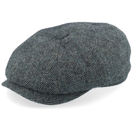 Stetson - Hatteras Wool Herringbone Moss Green Flat Cap Flatcap Green Cap - @ Hatstore
