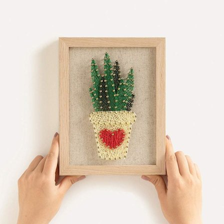 DIY String Art Sæt med Alt Tilbehør og Ramme til Børn Studerende Voksne Begyndere Ha