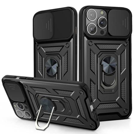 Iphone 13 Mini - Camshield Armor Hybrid Ring Skal - Svart