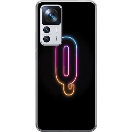 Kompatibel Mobilcover til Xiaomi Xiaomi 12T Minimalistisk neonbogstav Q i lyse farver mod mørk baggrund