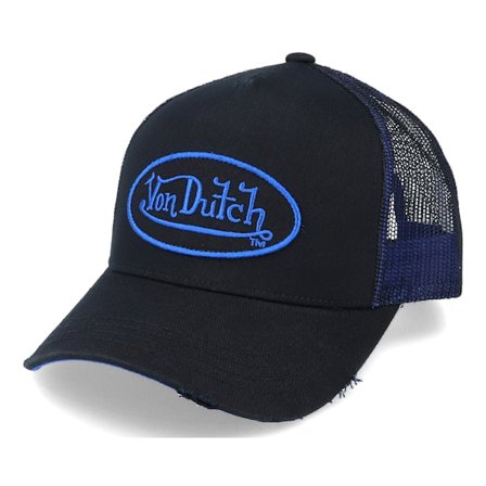 Von Dutch - Schwarz trucker Cap - Neon Black/Blue Trucker @ Hatstore