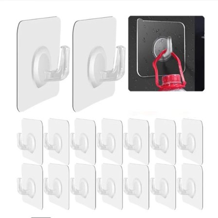 10 stykker Selvklebende krok transparent dør vegg krok