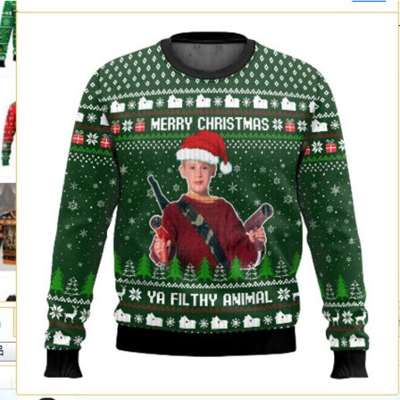 Julesweatshirt med rund hals, Pullover, 3D-printet vinterlangærmet sweatshirt - EL3634 - Størrelse M