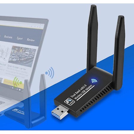 Ac1300 Mbps kraftfull wifi-dongel, Dual Band Usb 3.0 wifi-dongel, 2.4g/5ghz wifi-dongel, Pc/laptop/desktop/surfplatta wifi Usb-adapter, kompatibel med